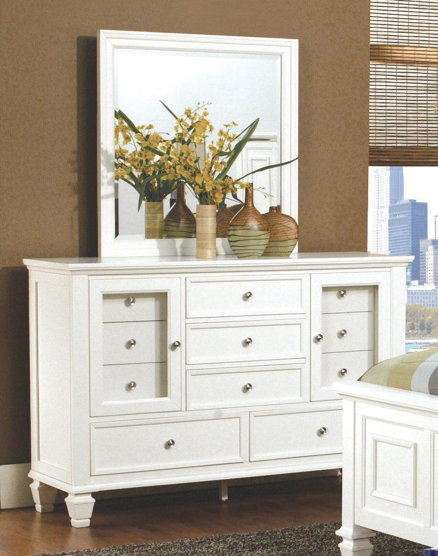 Sandy Beach Rectangular Mirror White - Image 1