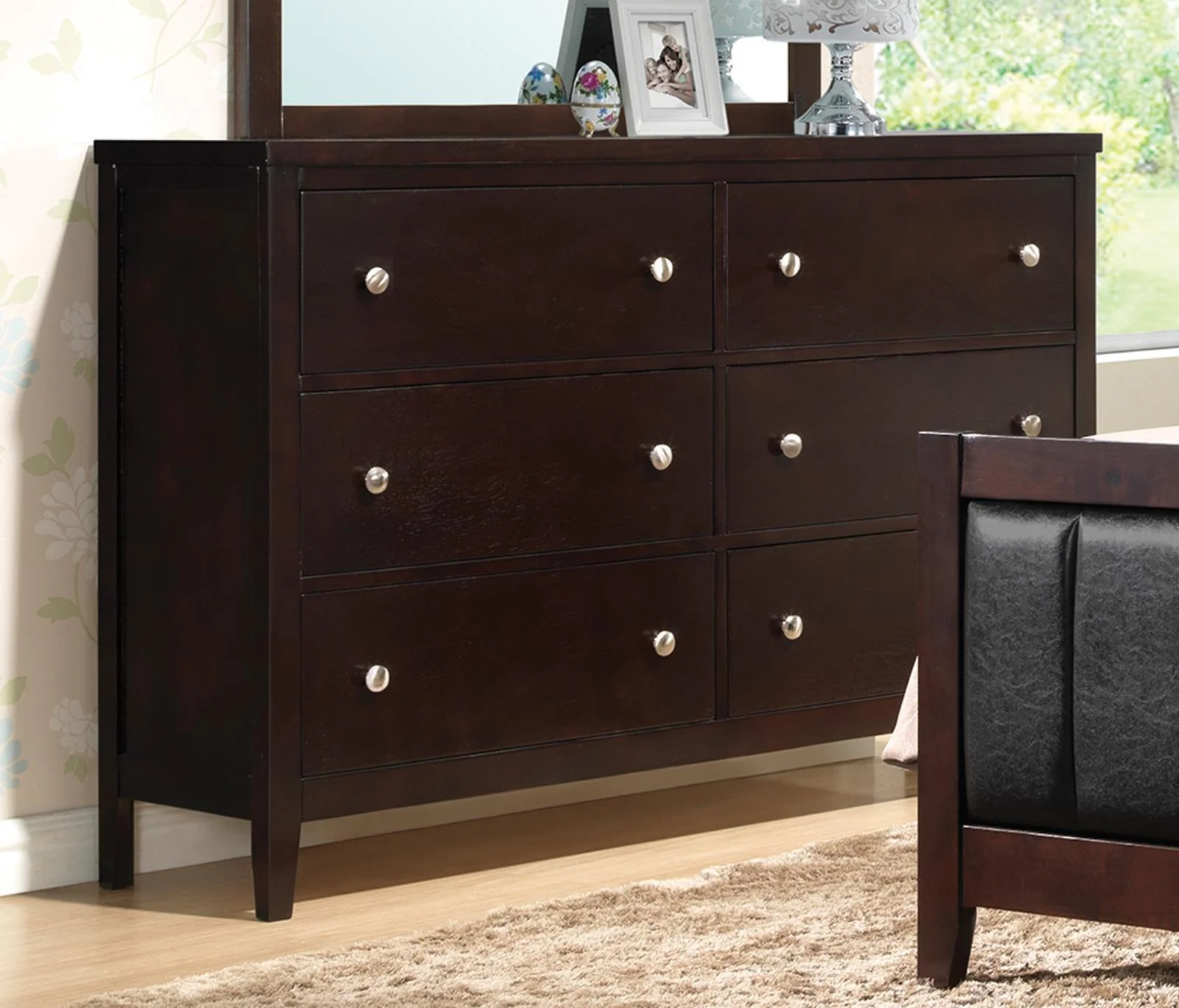 Carlton 6 Drawer Rectangular Dresser Cappuccino - Image 2