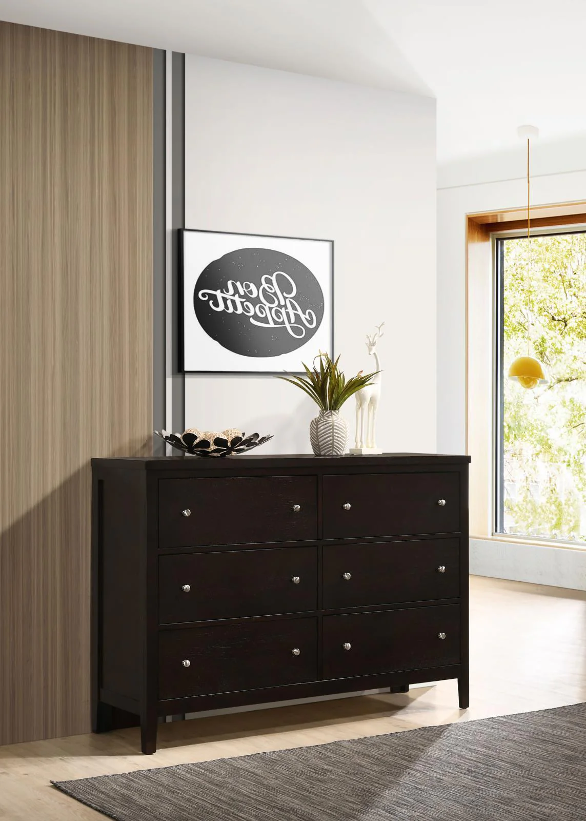 Carlton 6 Drawer Rectangular Dresser Cappuccino - Image 1