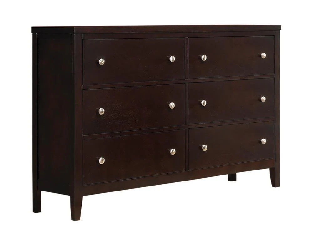 Carlton 6 Drawer Rectangular Dresser Cappuccino - Image 3