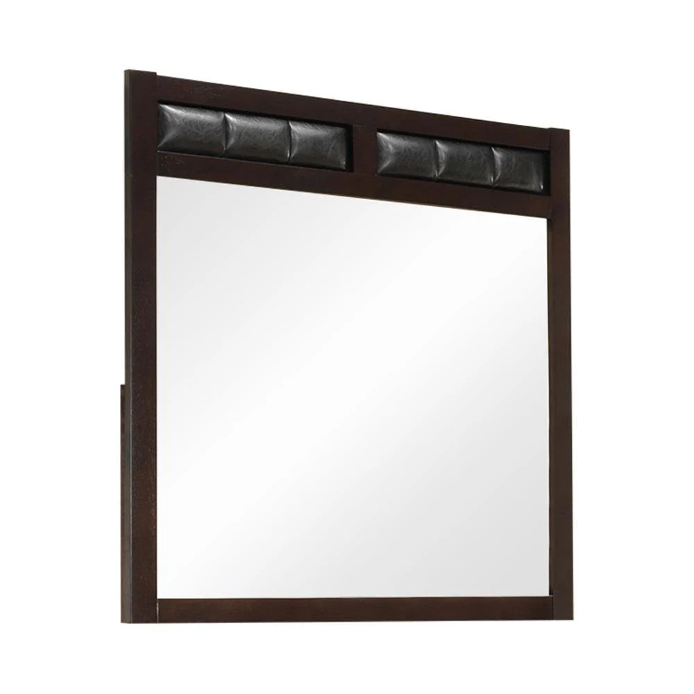 Carlton Upholstered Rectangular Mirror Cappuccino - Image 2