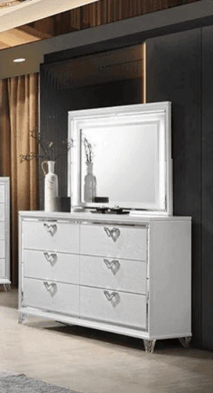 Layla White Dresser & Mirror - Image 1