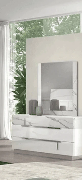 Sunset White Dresser & Mirror - Image 1