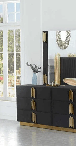 Token Black Dresser & Mirror - Image 1