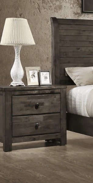 Farmhouse Dark Gray Nightstand - Image 1