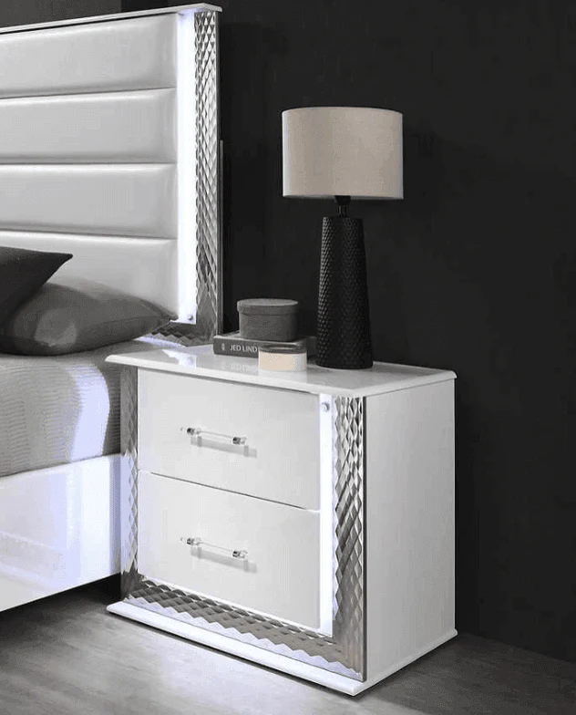 Dina White LED Nightstand - Image 1