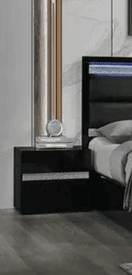 San Marino Black 2-Drawers Nightstand - Image 1