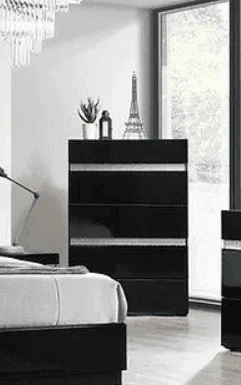 San Marino Black 5-Drawers Chest - Image 1