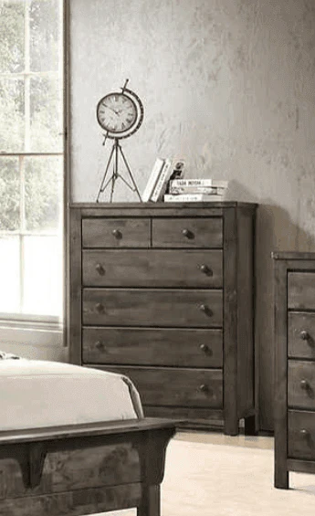 Farmhouse Gray 5-Drawers Chest - Image 1