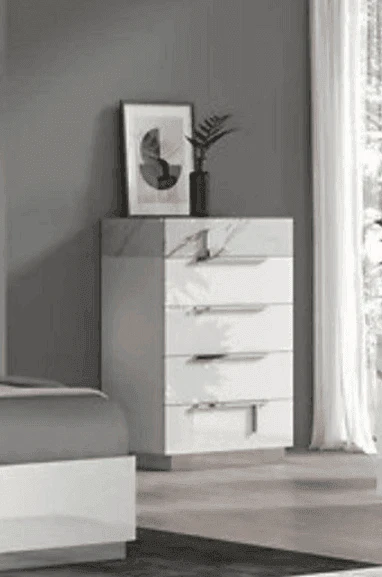 Sunset White Gray 5-Drawers Chest - Image 1