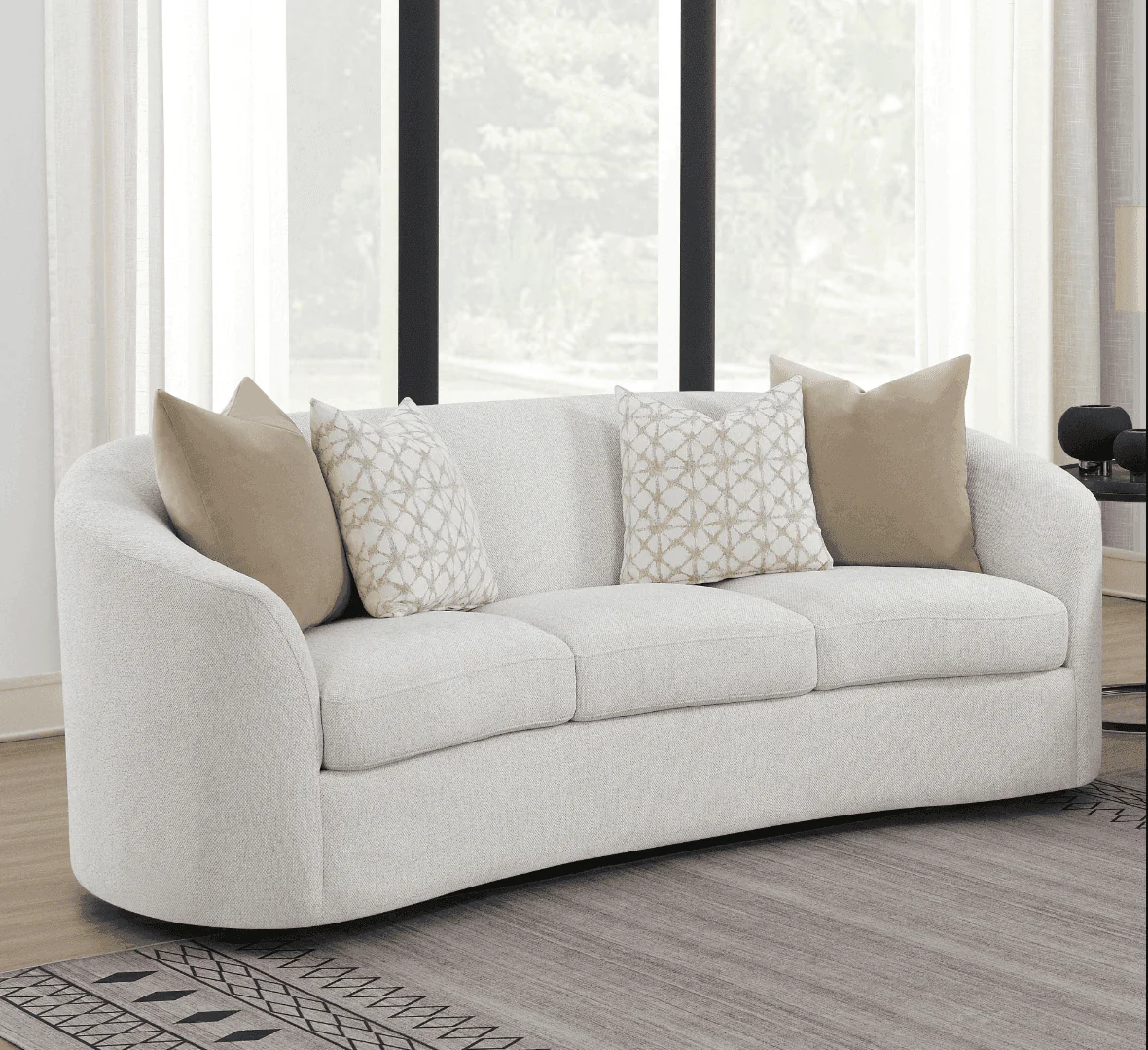 Rainn Upholstered Tight Back Sofa Latte - Image 2