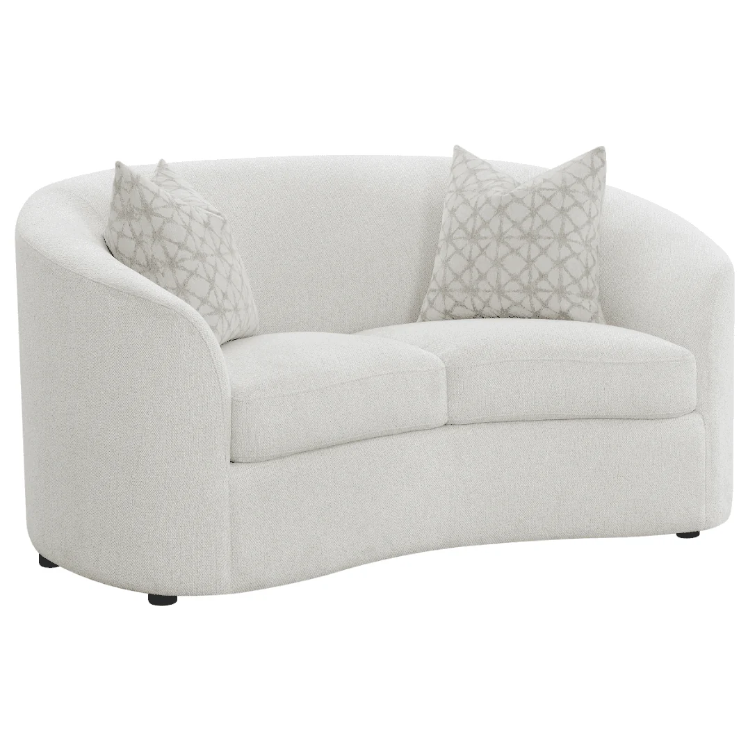 Rainn Upholstered Tight Back Loveseat Latte - Image 3