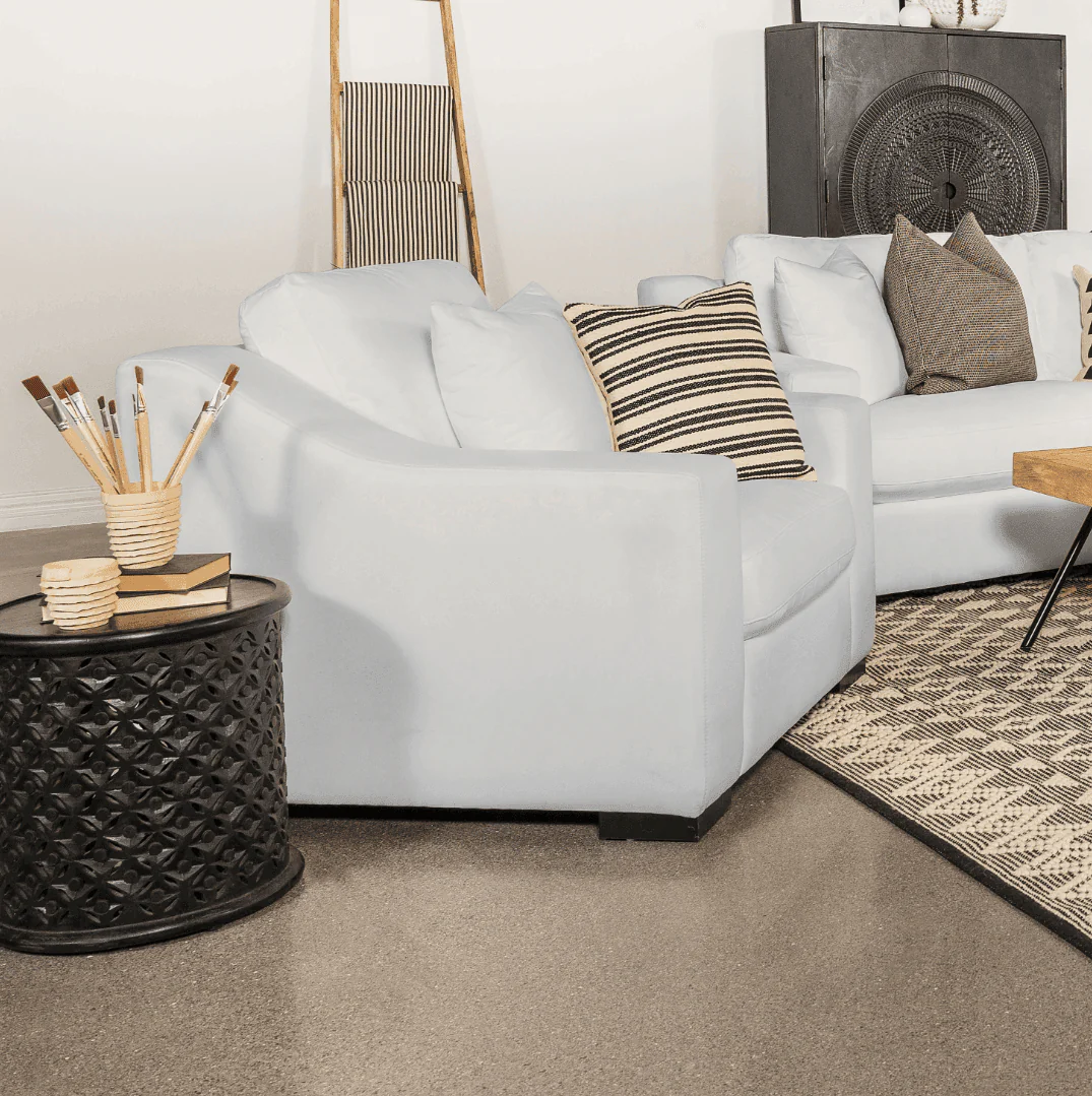 Isabella Upholstered Tight Back Chair White - Image 1