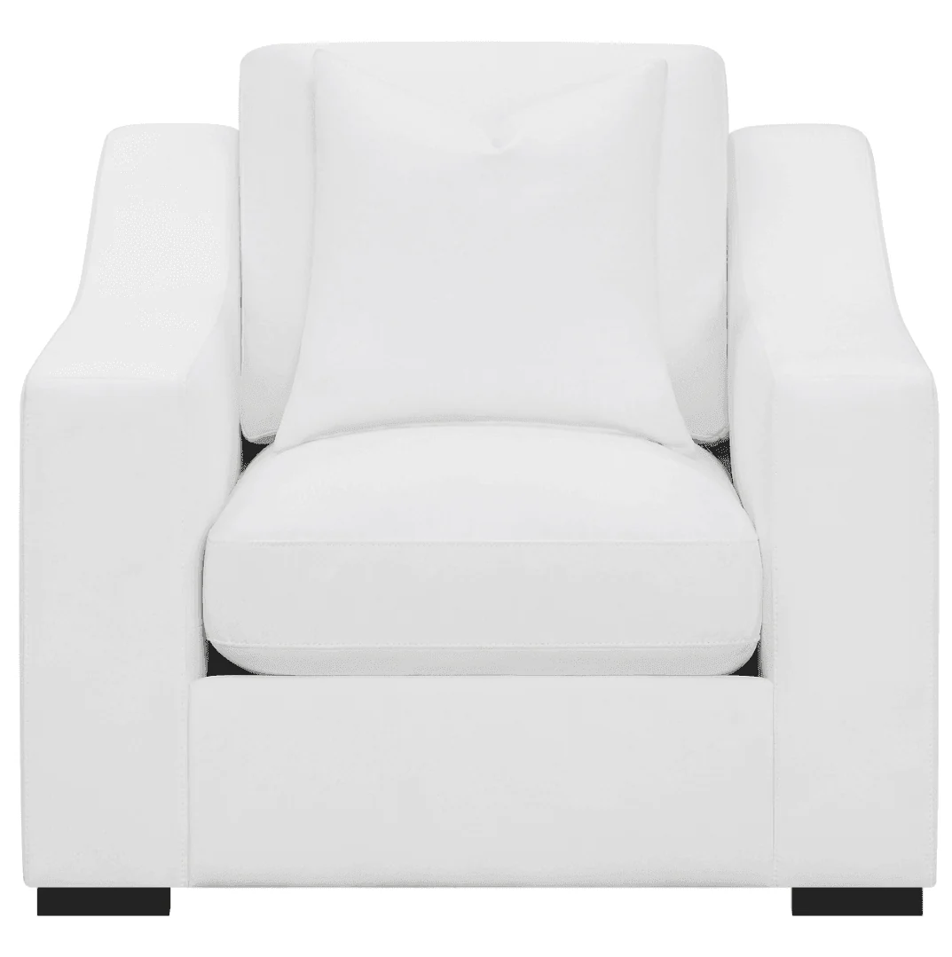 Ashlyn Upholstered Sloped Arms Chair White - Image 3