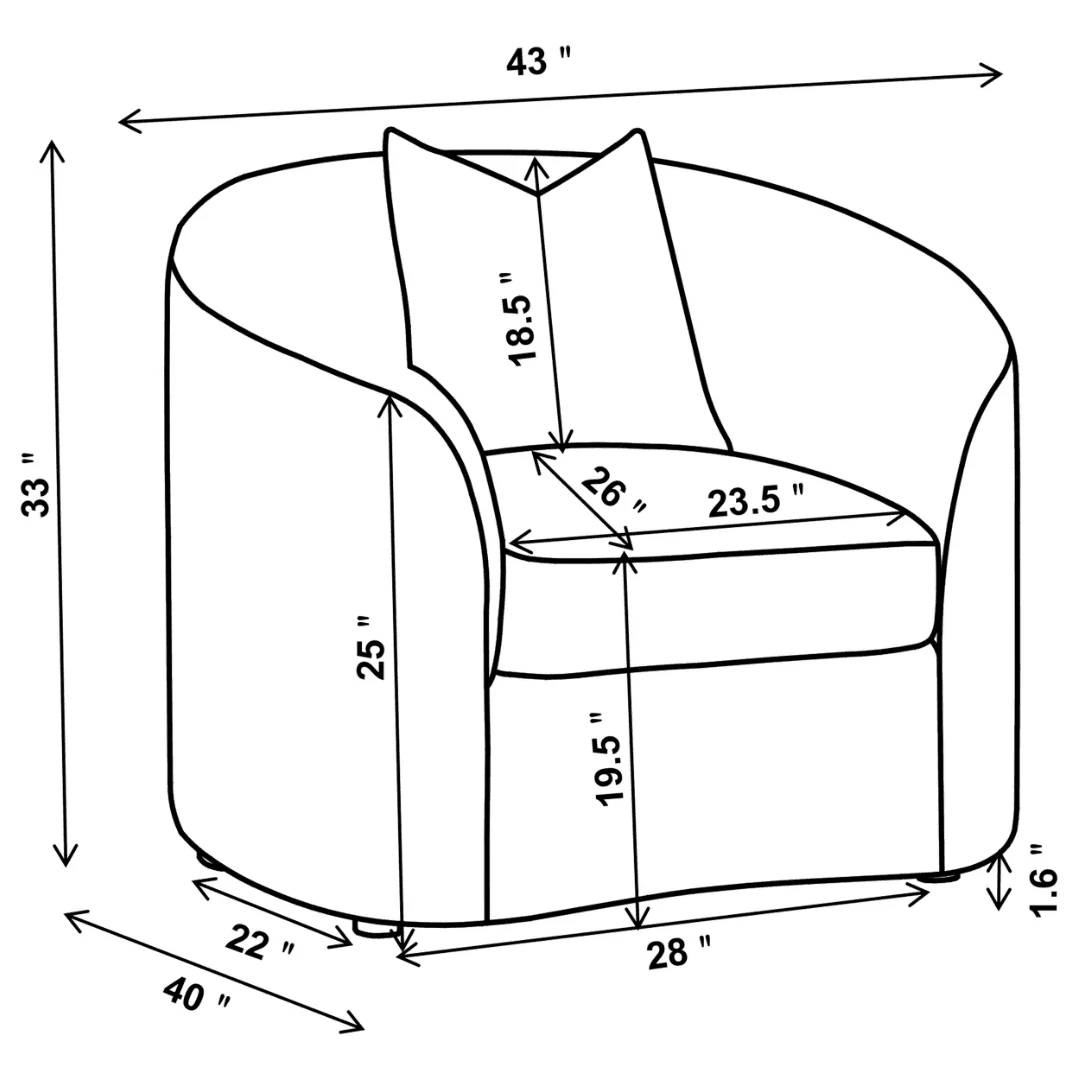 Rainn Upholstered Tight Back Chair Latte - Image 3