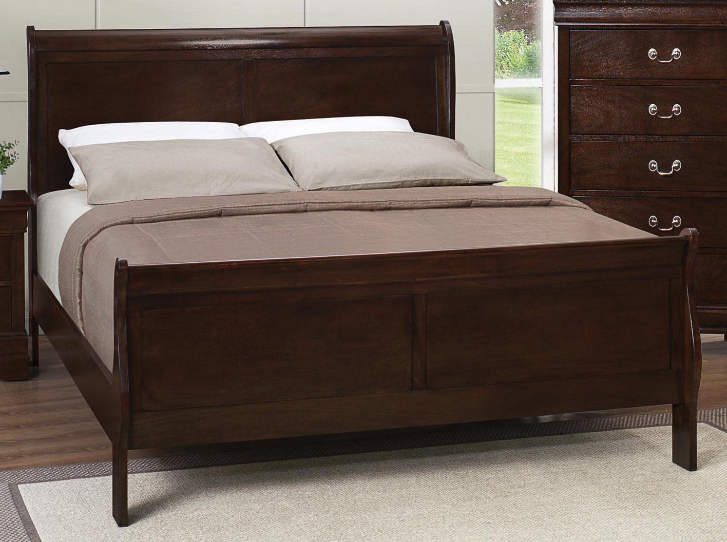 Louis Philippe Queen Panel Sleigh Bed Cappuccino - Image 1