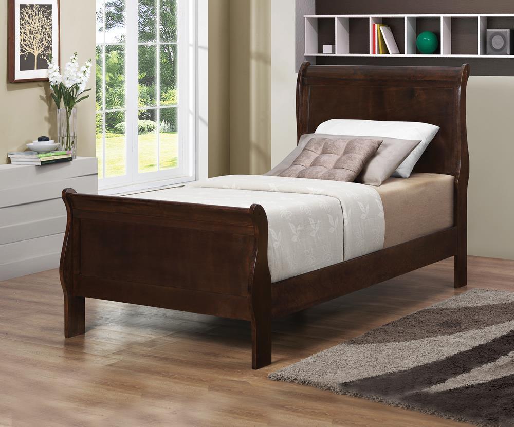 Louis Philippe Twin Panel Sleigh Bed Cappuccino - Image 1
