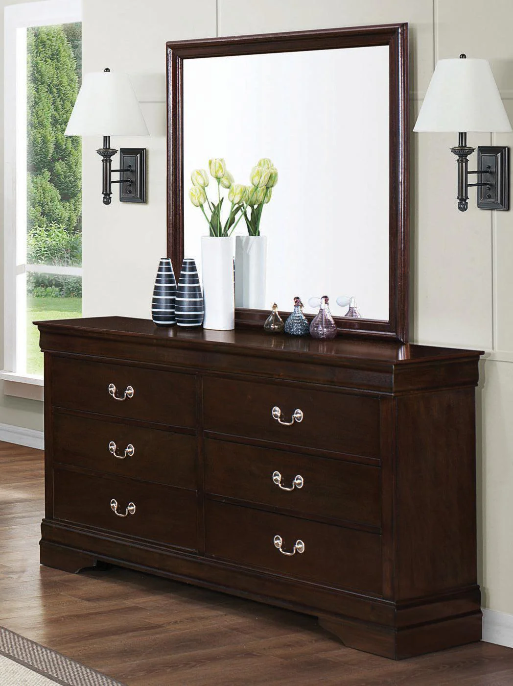 Louis Philippe Square Mirror Cappuccino - Image 1