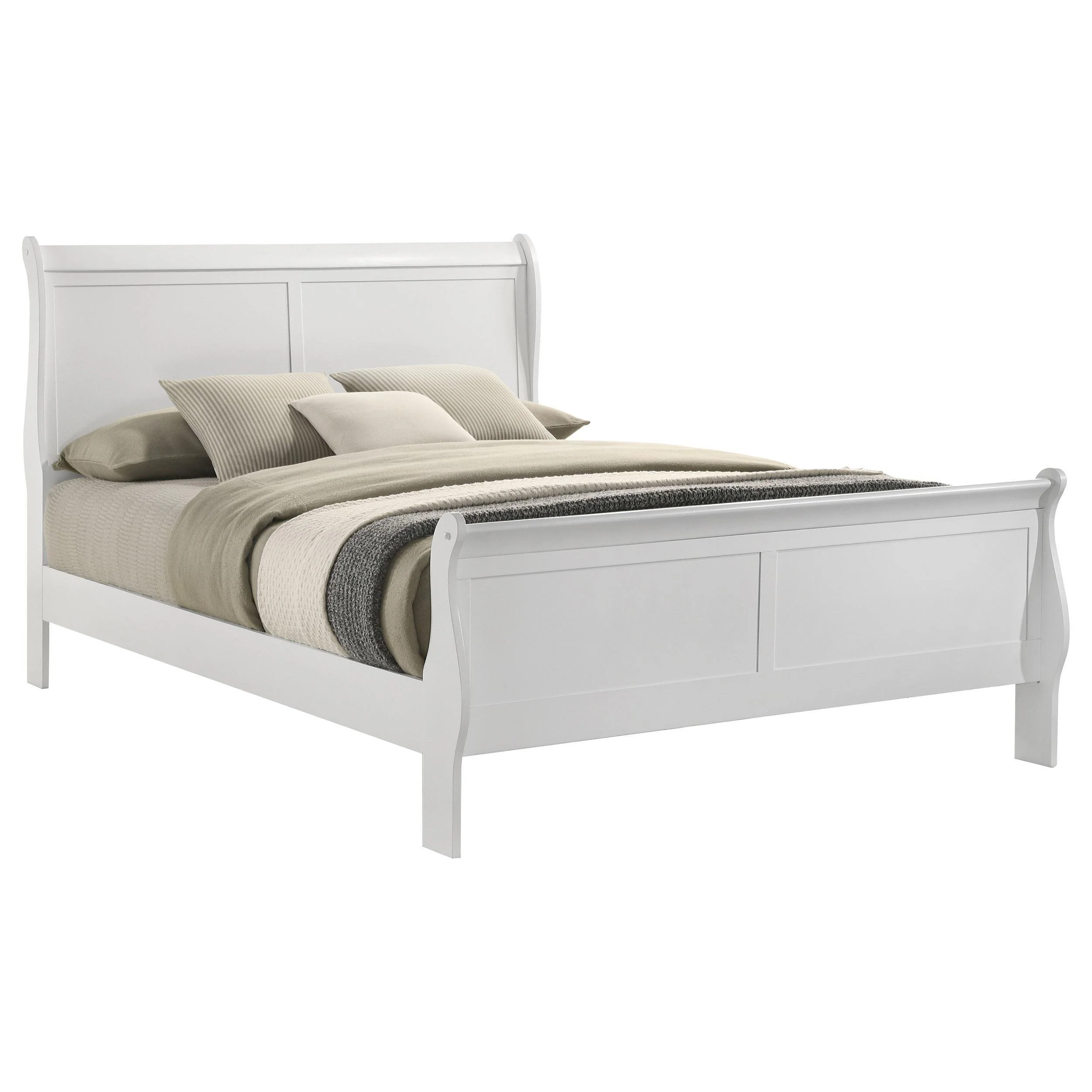 LOUIS PHILIPPE Louis Philippe 47-inch Queen Sleigh Panel Bed White 202441Q - Image 2