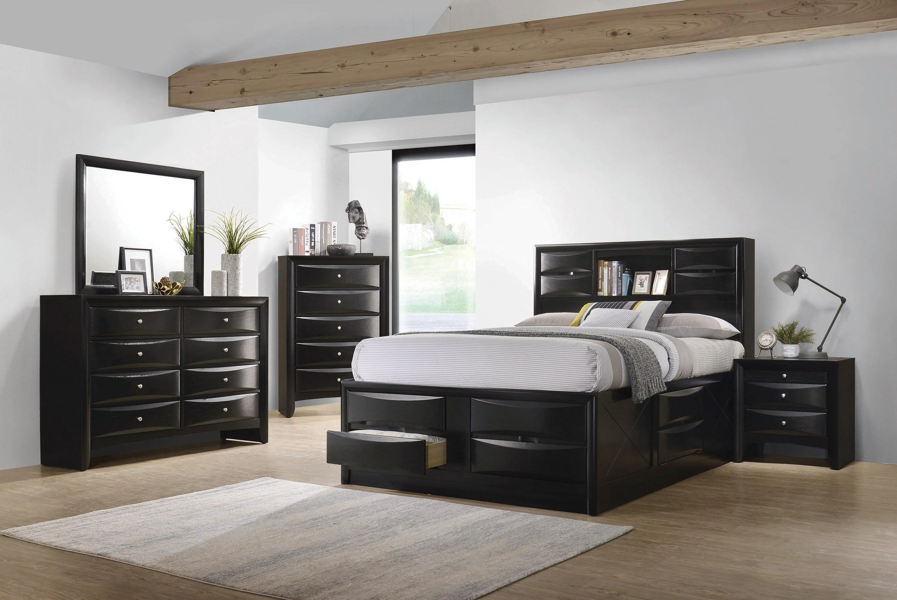 Briana King Platform Storage Bed Black - Image 2