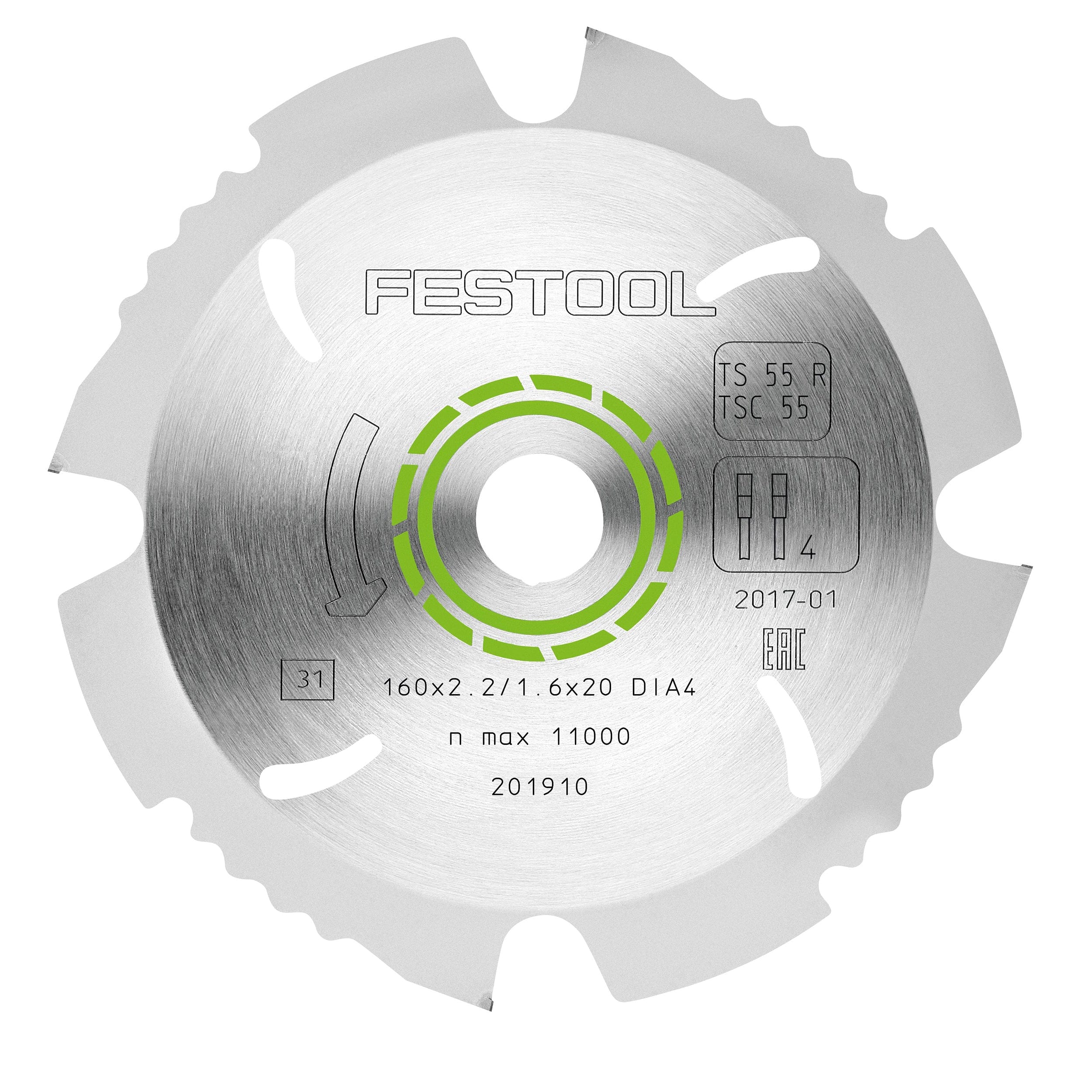 160×2.2×20 Diamond Saw Blade for TS-55 R and TSC 55 saws