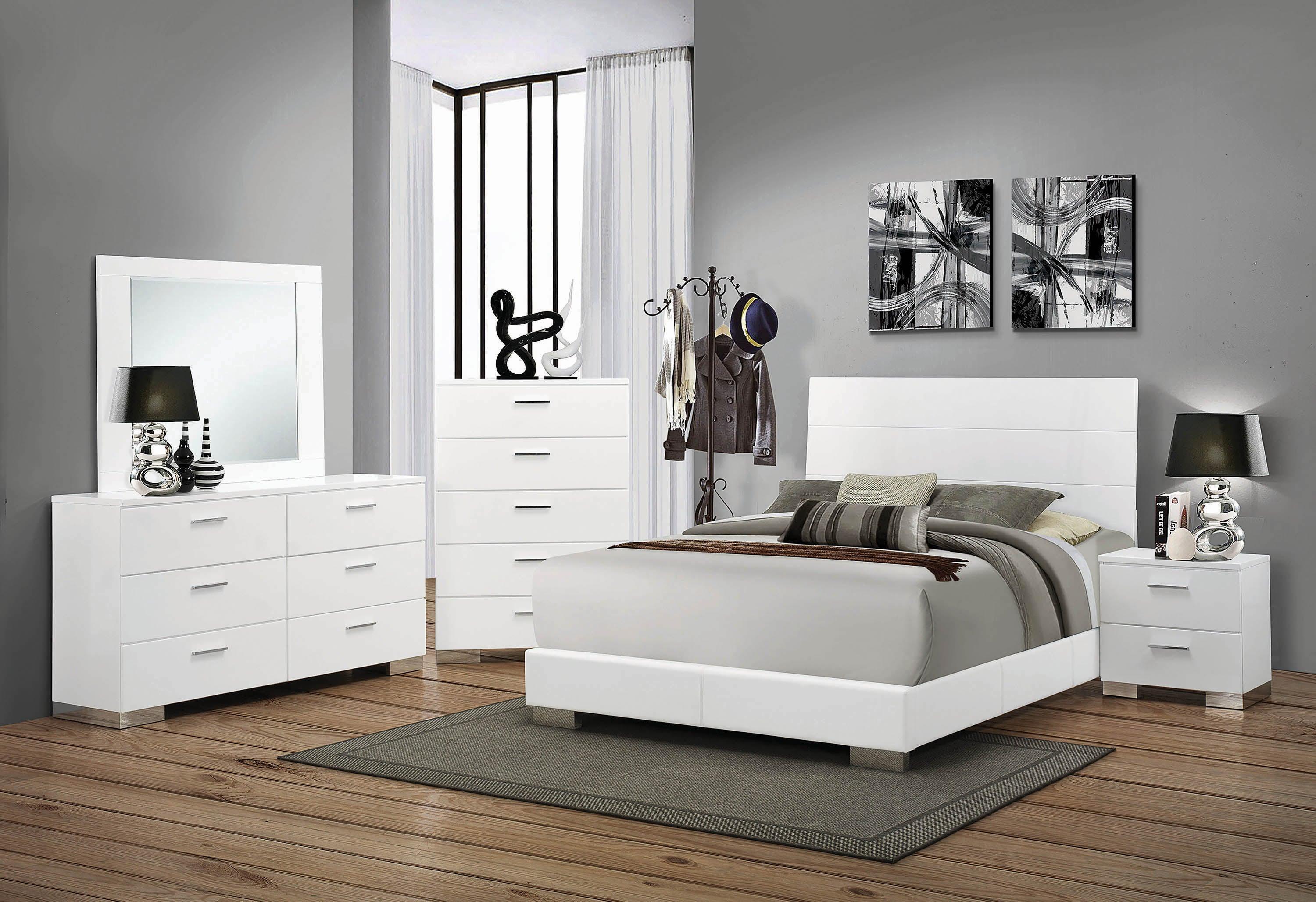 Felicity Rectangle Dresser Mirror Glossy White - Image 2