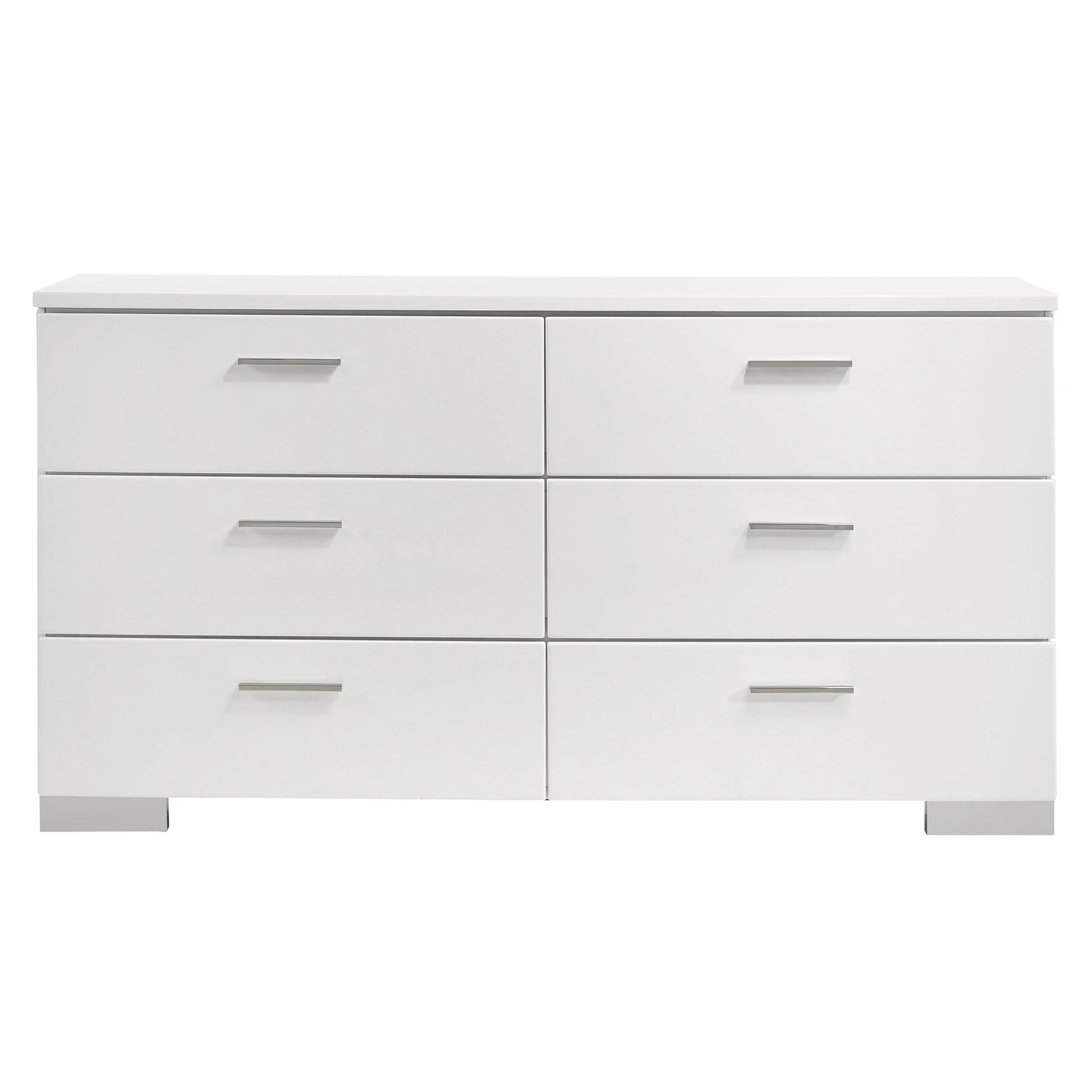 Felicity 6 Drawer Dresser Glossy White - Image 3