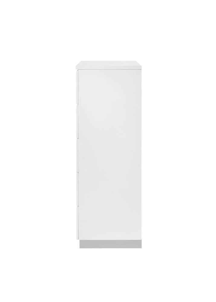 Felicity 5 Drawer Chest Glossy White - Image 3