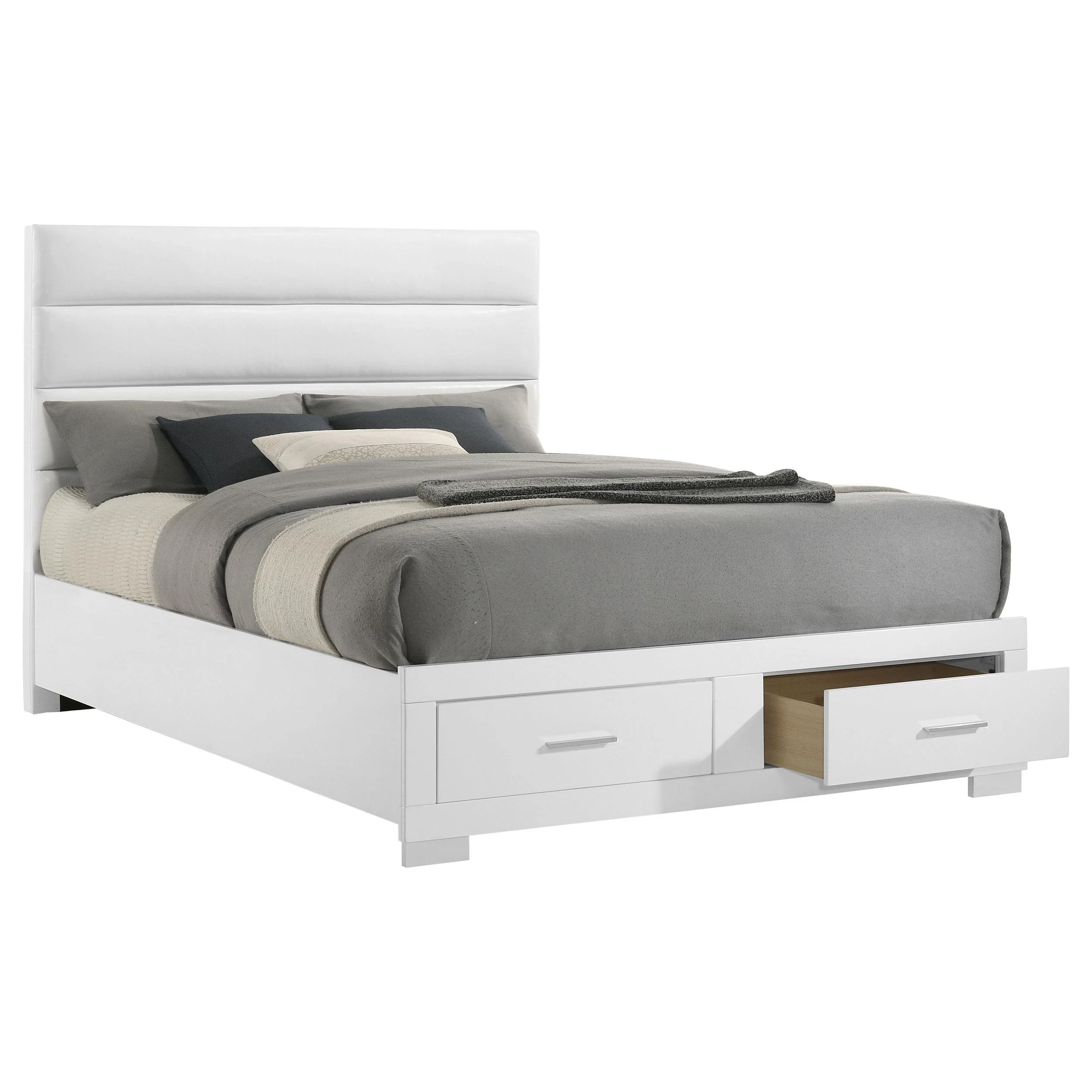 Felicity Eastern King Storage Bed White High Gloss - Image 3