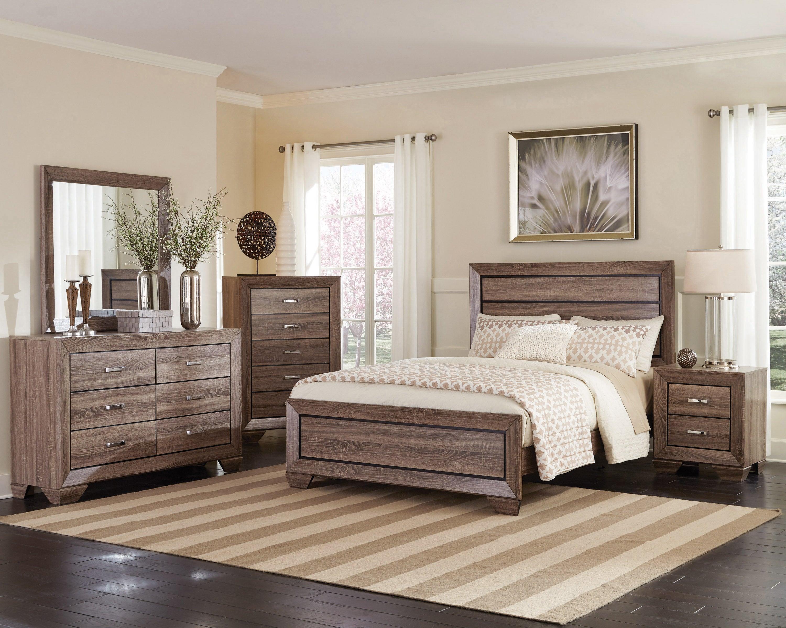 Kauffman Queen Panel Bed Washed Taupe - Image 2