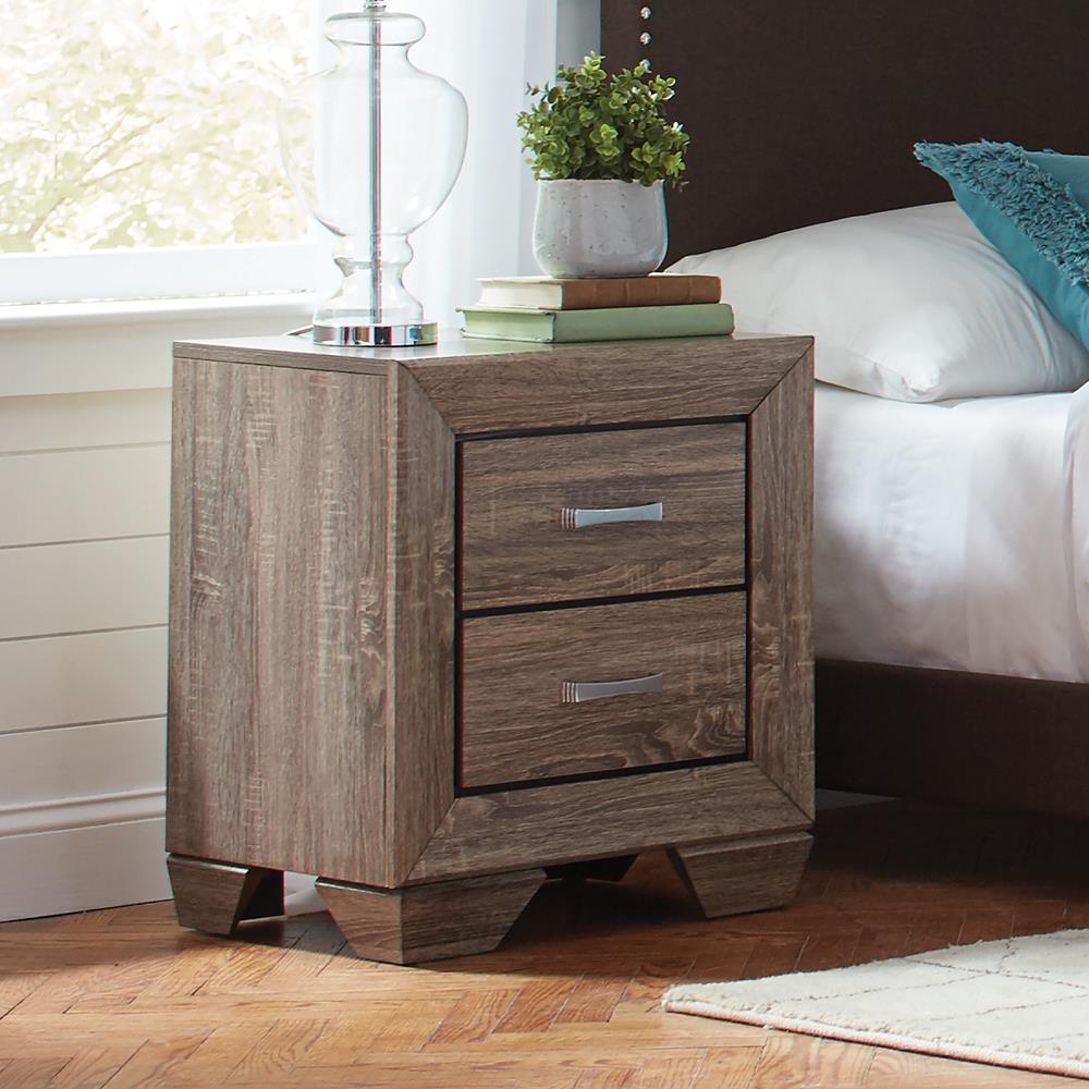 Kauffman 2 Drawer Nightstand Washed Taupe - Image 1