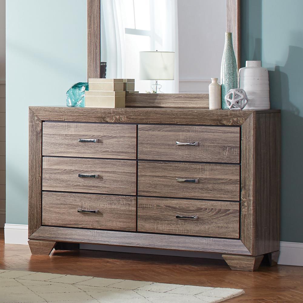 Kauffman 6 Drawer Dresser Washed Taupe - Image 2