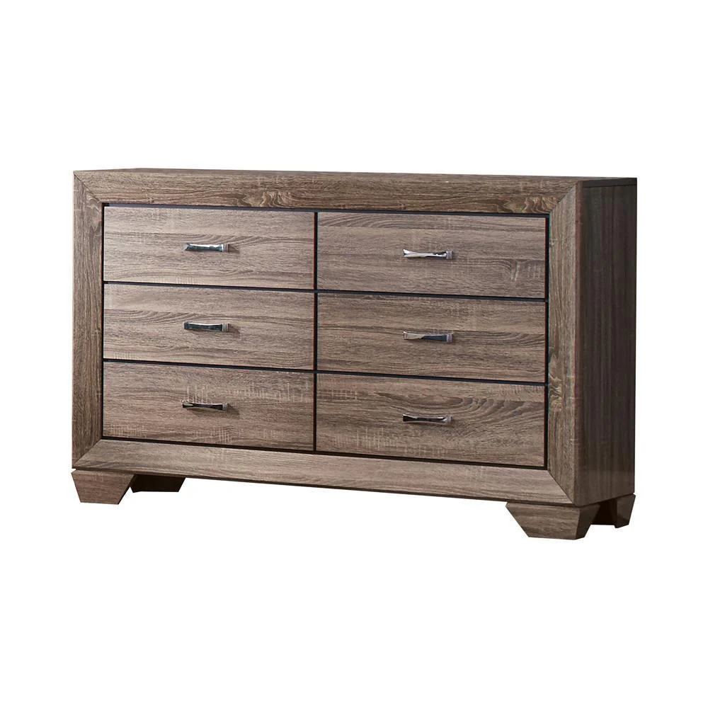 Kauffman 6 Drawer Dresser Washed Taupe - Image 3