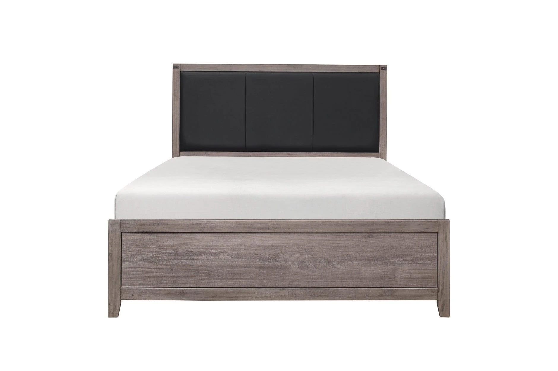 Woodrow Dark Faux Leather Side Pier Bedroom Set - Image 3