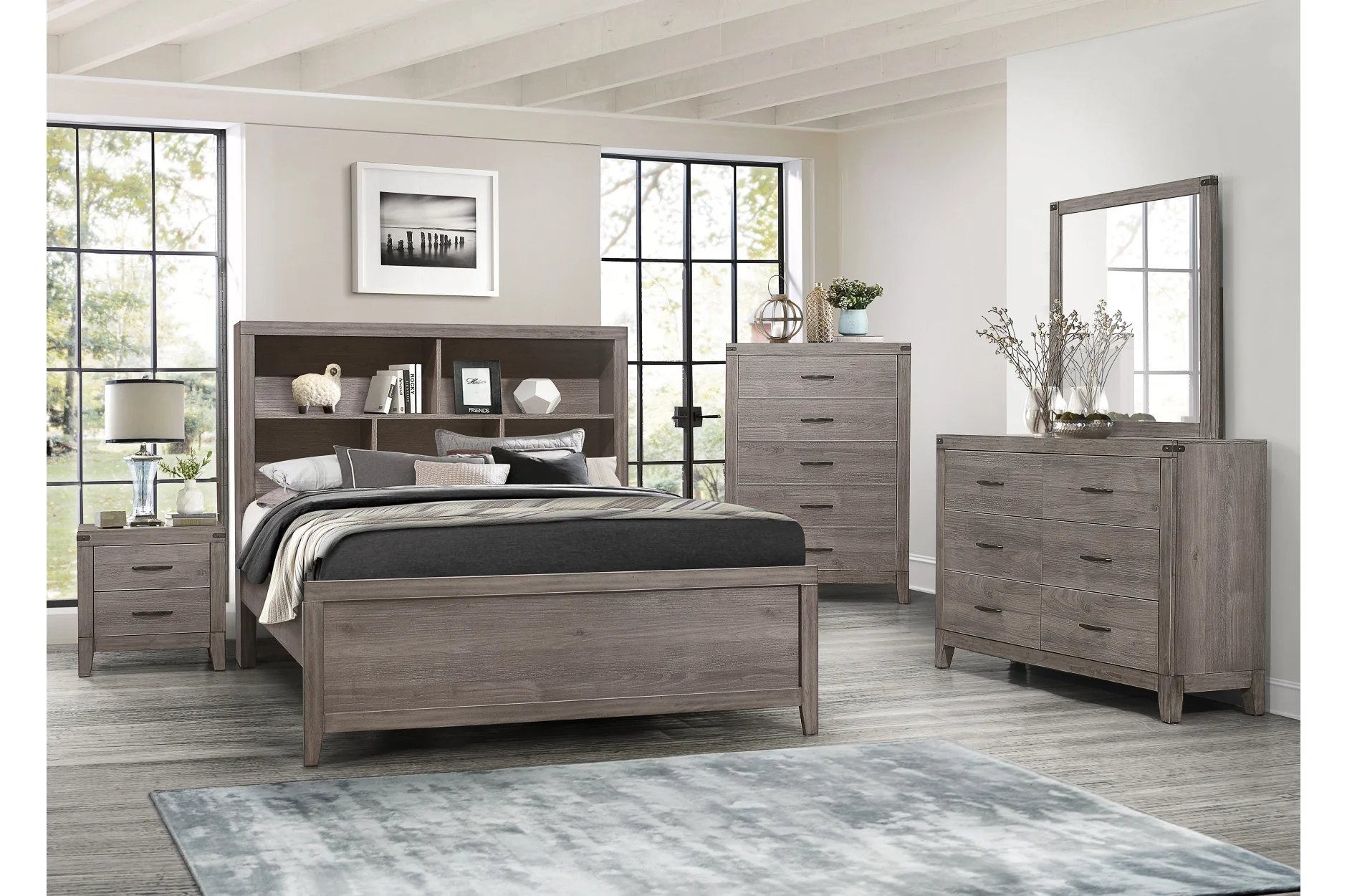 Woodrow Gray Upholstered Panel Bedroom Set - Image 3