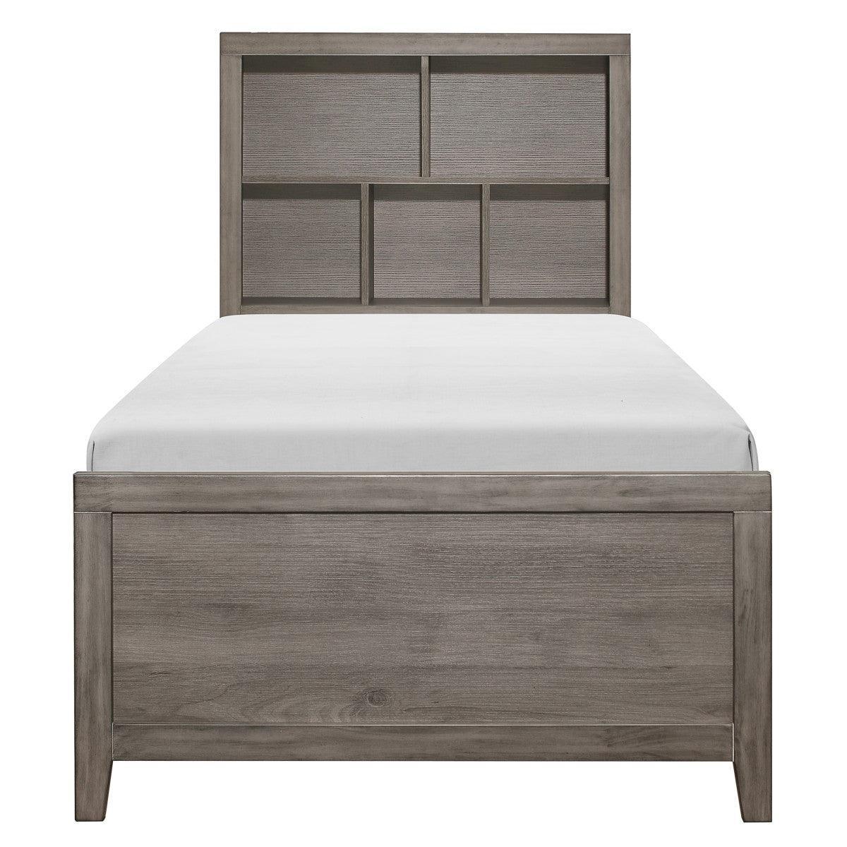 Woodrow Brown Gray Platform Twin Bed - Image 1
