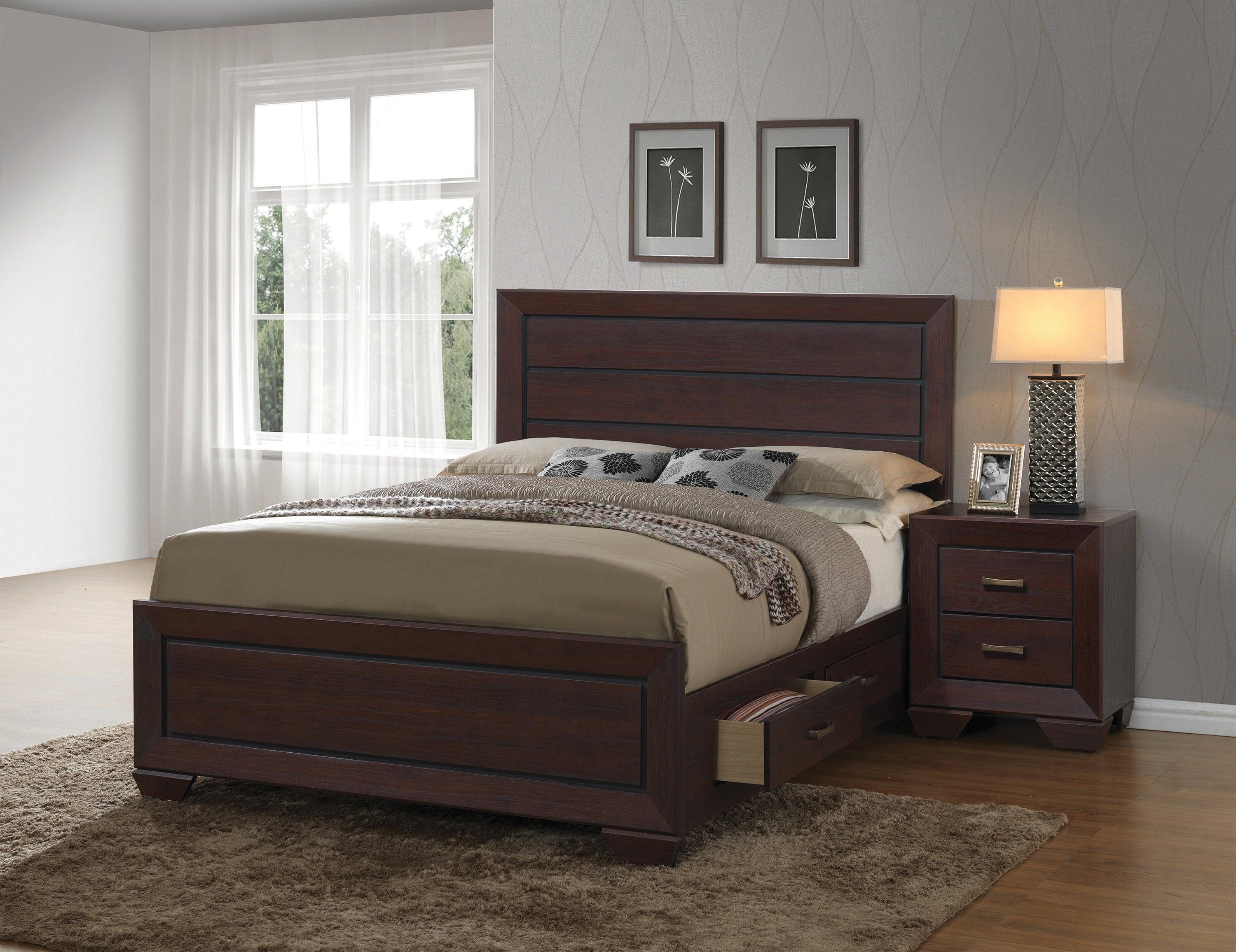 Kauffman King Storage Bed Dark Cocoa - Image 2