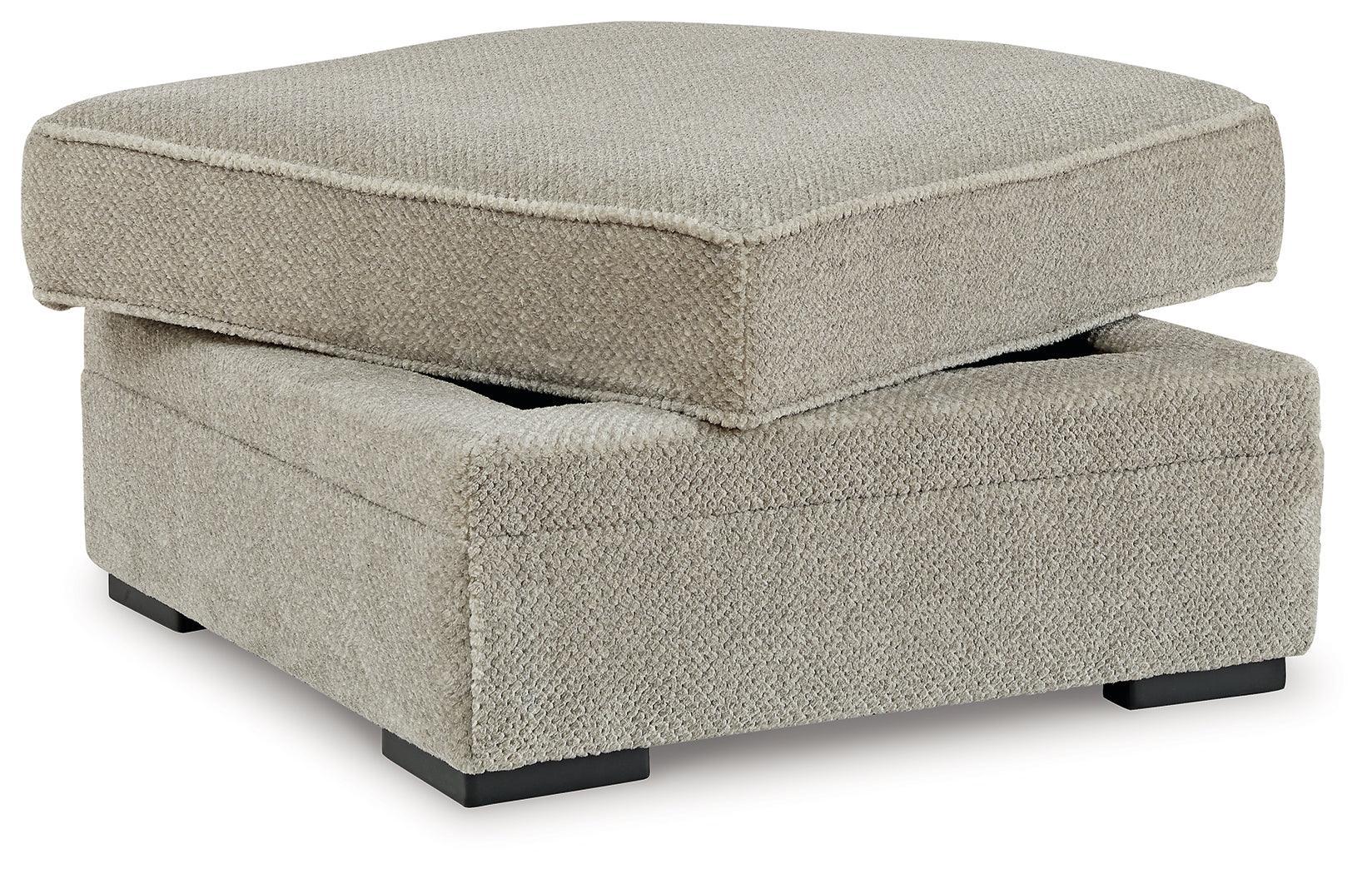 Calnita Sisal Velvet Ottoman With Storage - Image 3