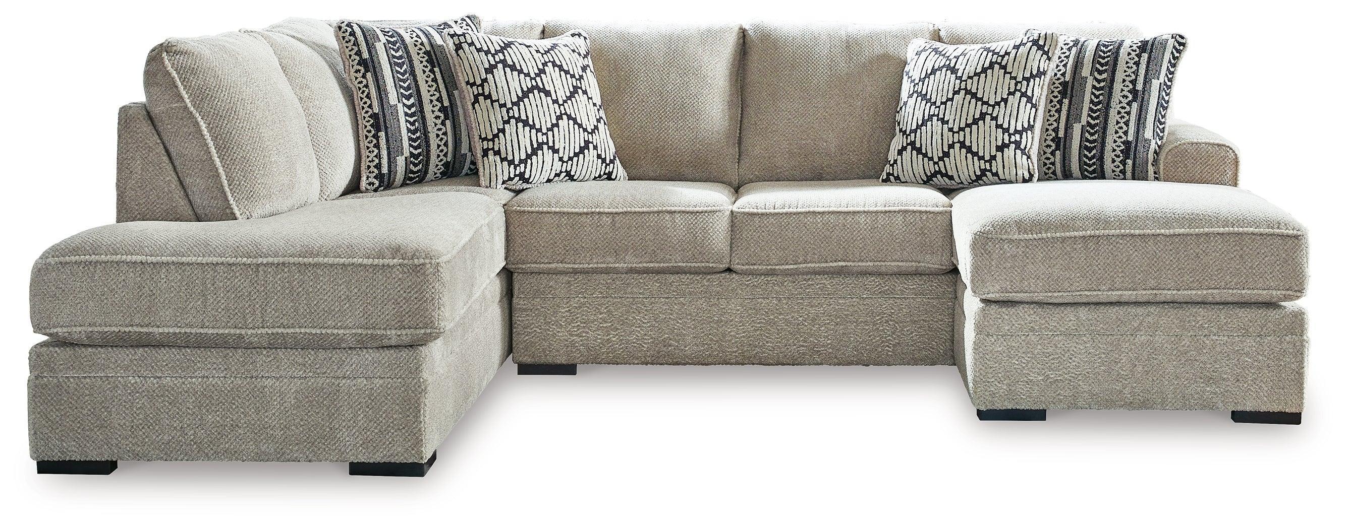 Calnita Sisal Velvet 2-Piece Sectional With Chaise - Image 2