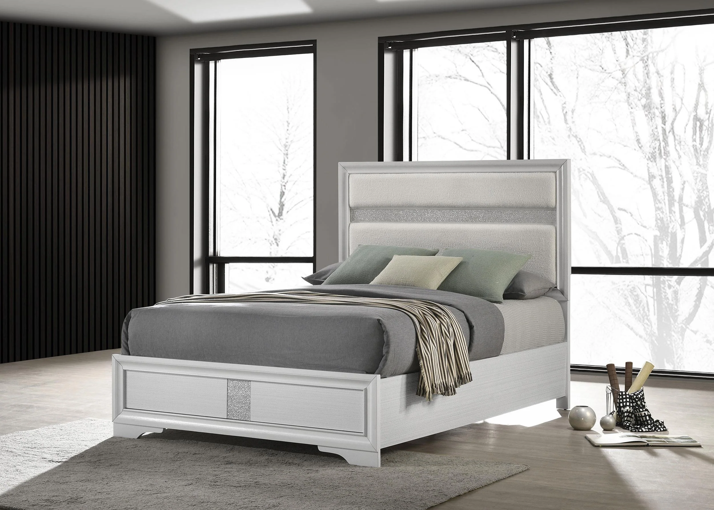 Miranda 54-inch Upholstered Full Panel Bed White - Image 2