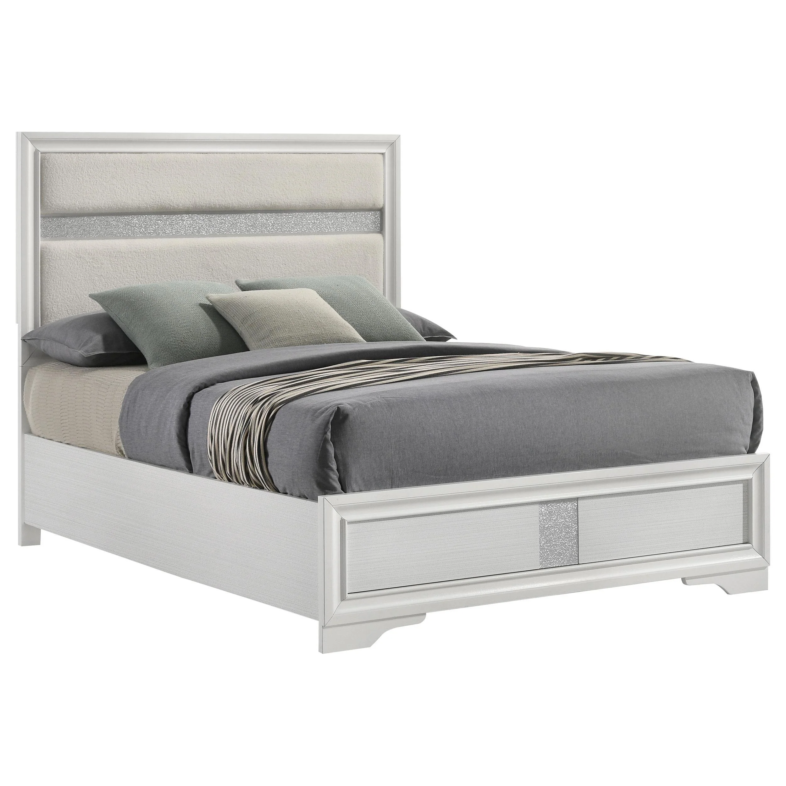 Miranda 54-inch Upholstered Full Panel Bed White - Image 3