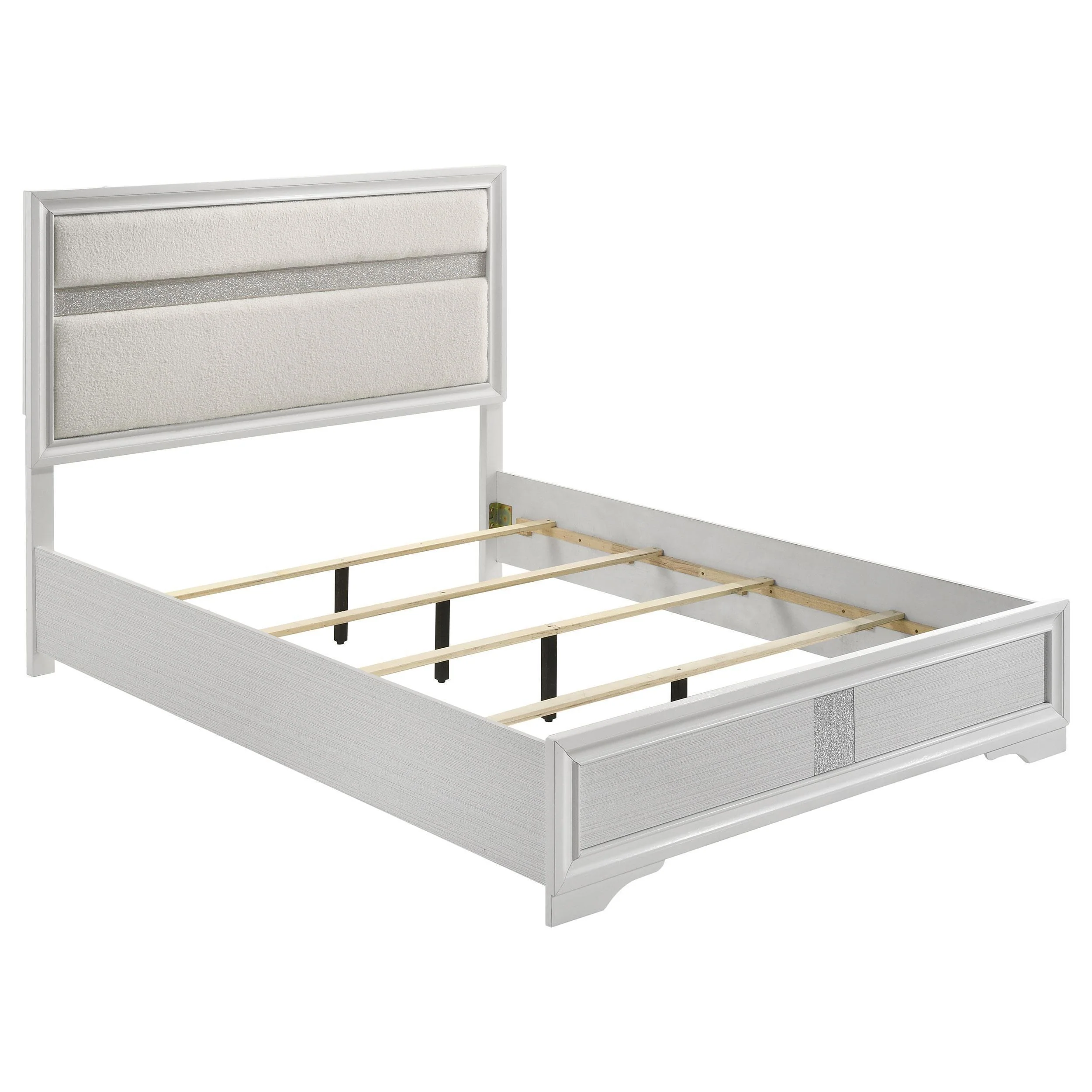 MIRANDA COLLECTION Miranda 55-inch Upholstered King Panel Bed White - Image 3