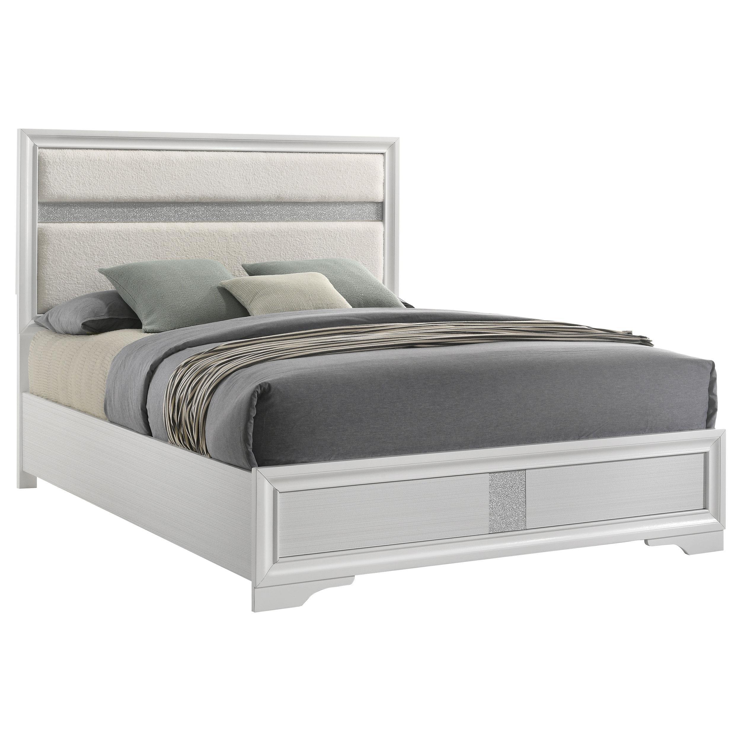 MIRANDA COLLECTION Miranda 55-inch Upholstered Queen Panel Bed White - Image 2