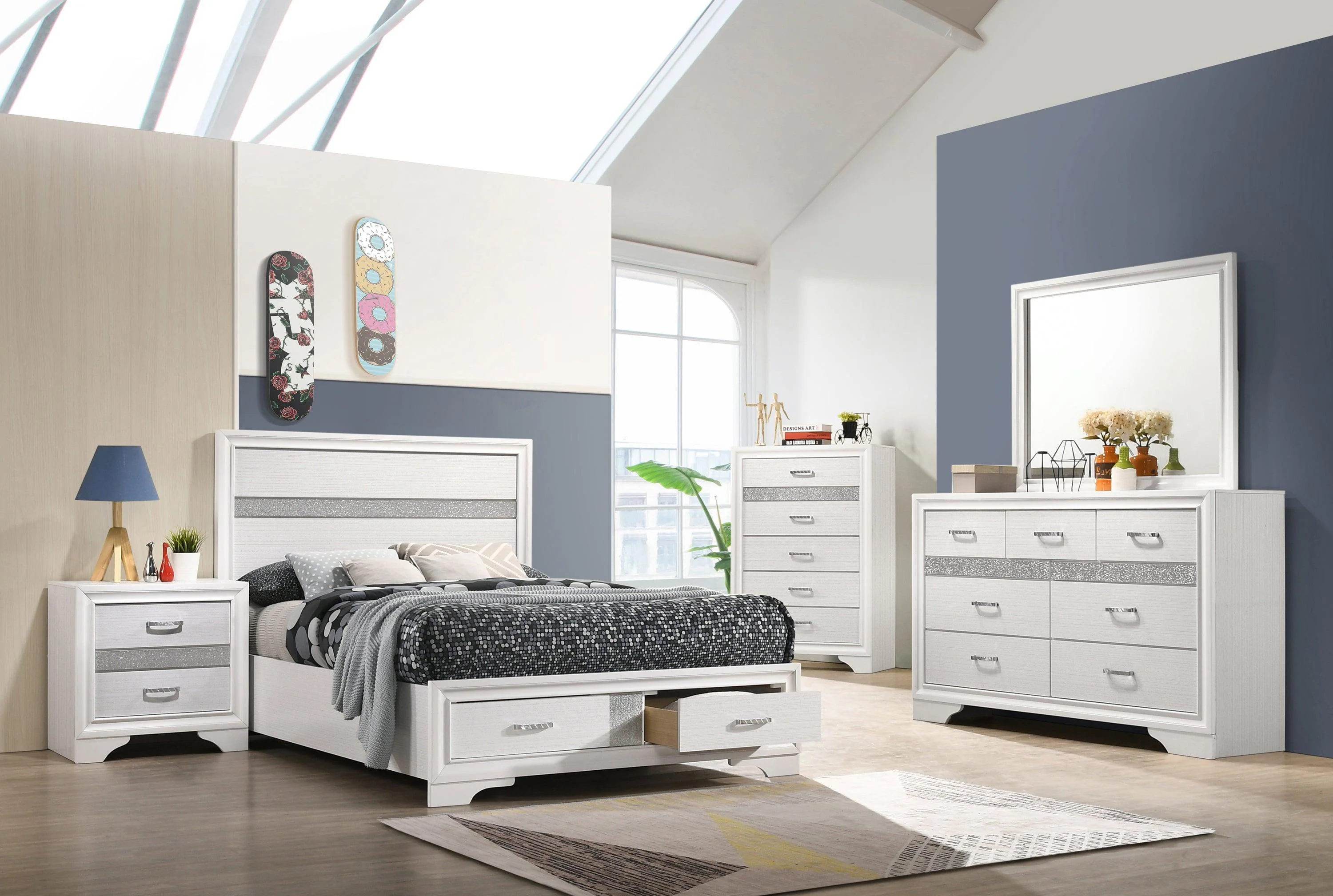 Miranda Full Storage Bed White - Image 2