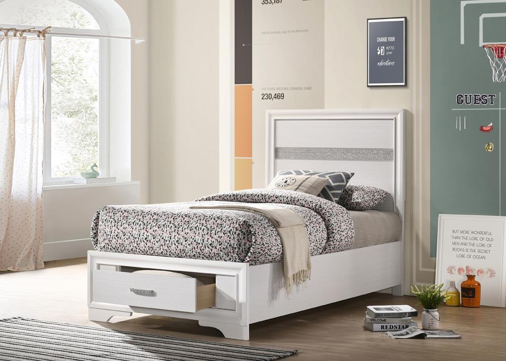 Miranda Twin Storage Bed White - Image 1