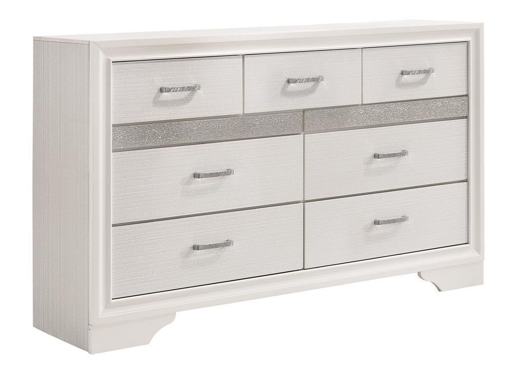 Miranda 7 Drawer Dresser White Rhinestone - Image 2
