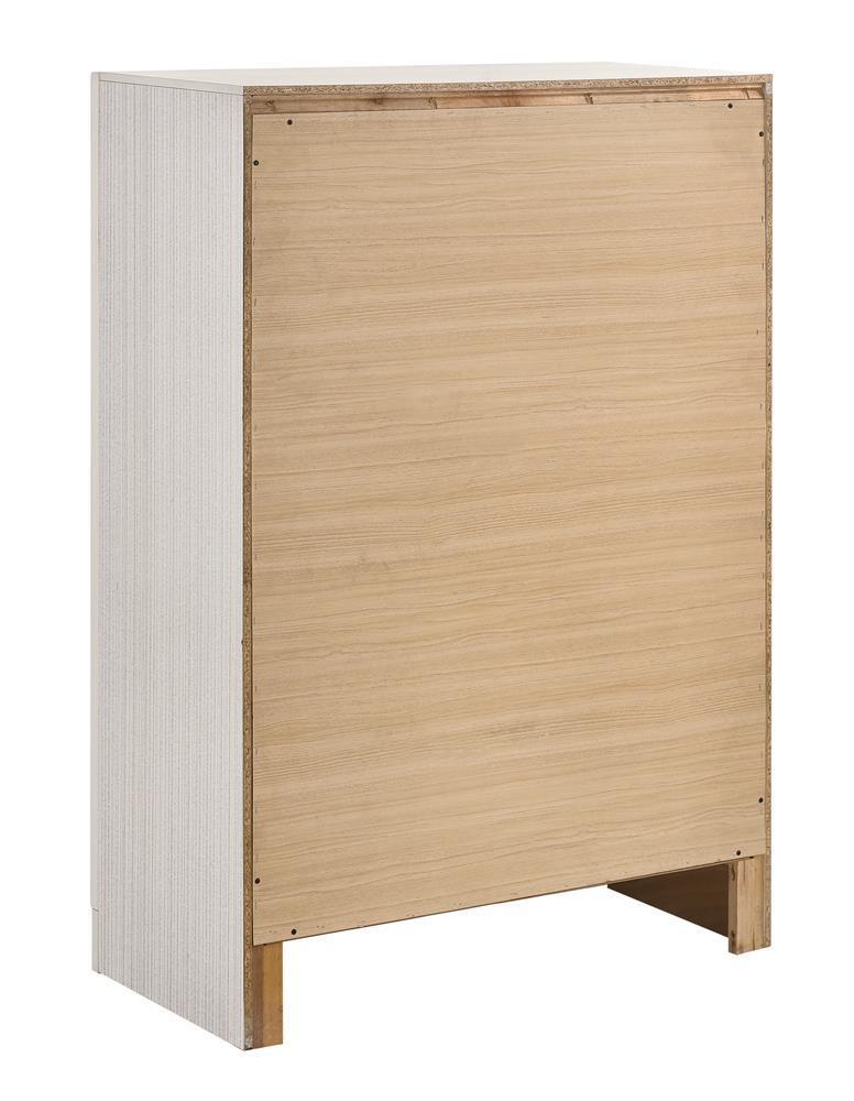 Miranda 5 Drawer Chest White Rhinestone - Image 3