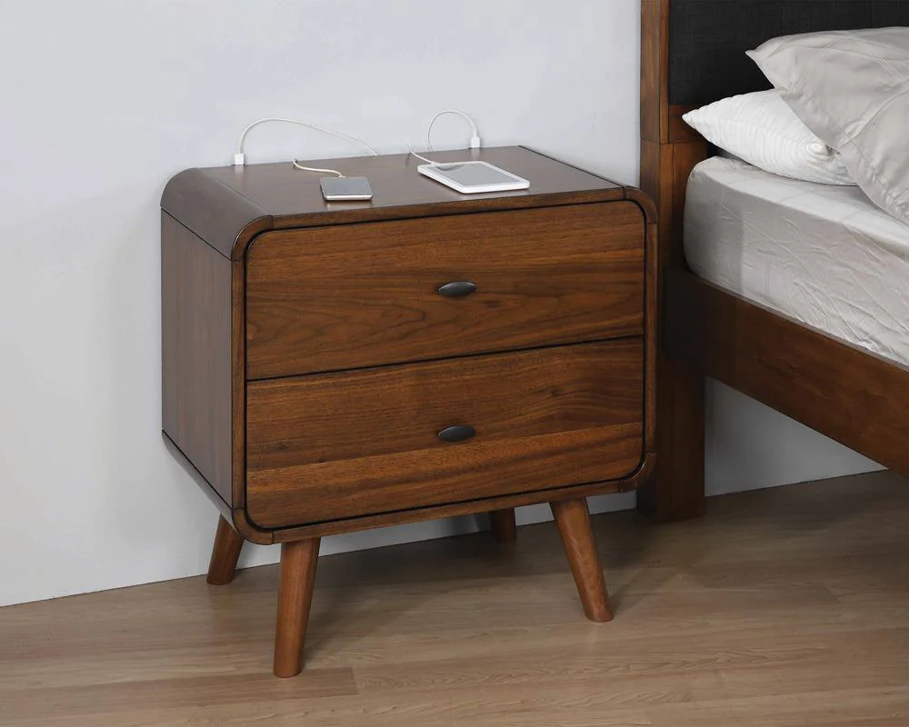 Robyn 2 Drawer Nightstand Dark Walnut - Image 1