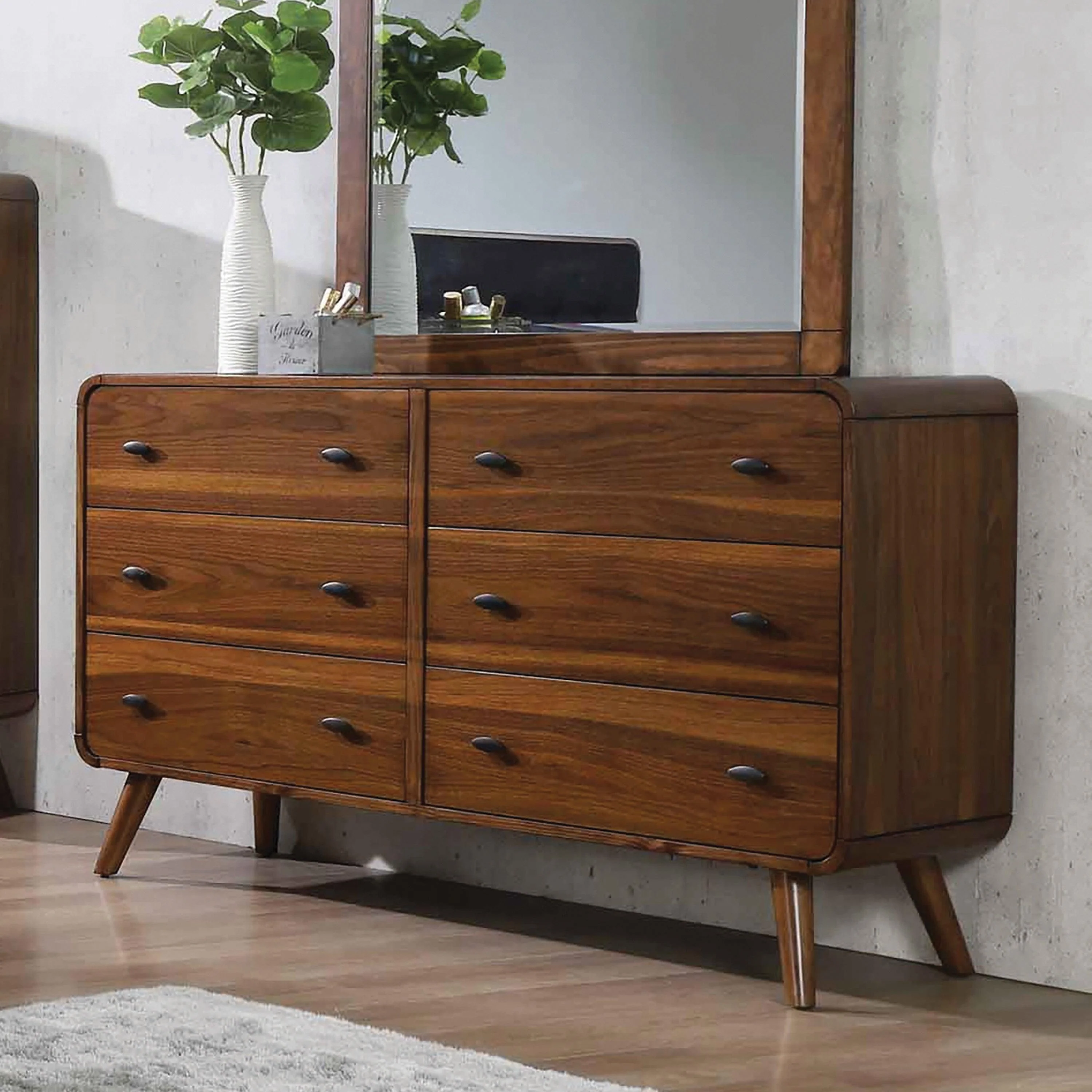 Robyn King Bed With Upholstered Headboard Dark Walnut - Image 3