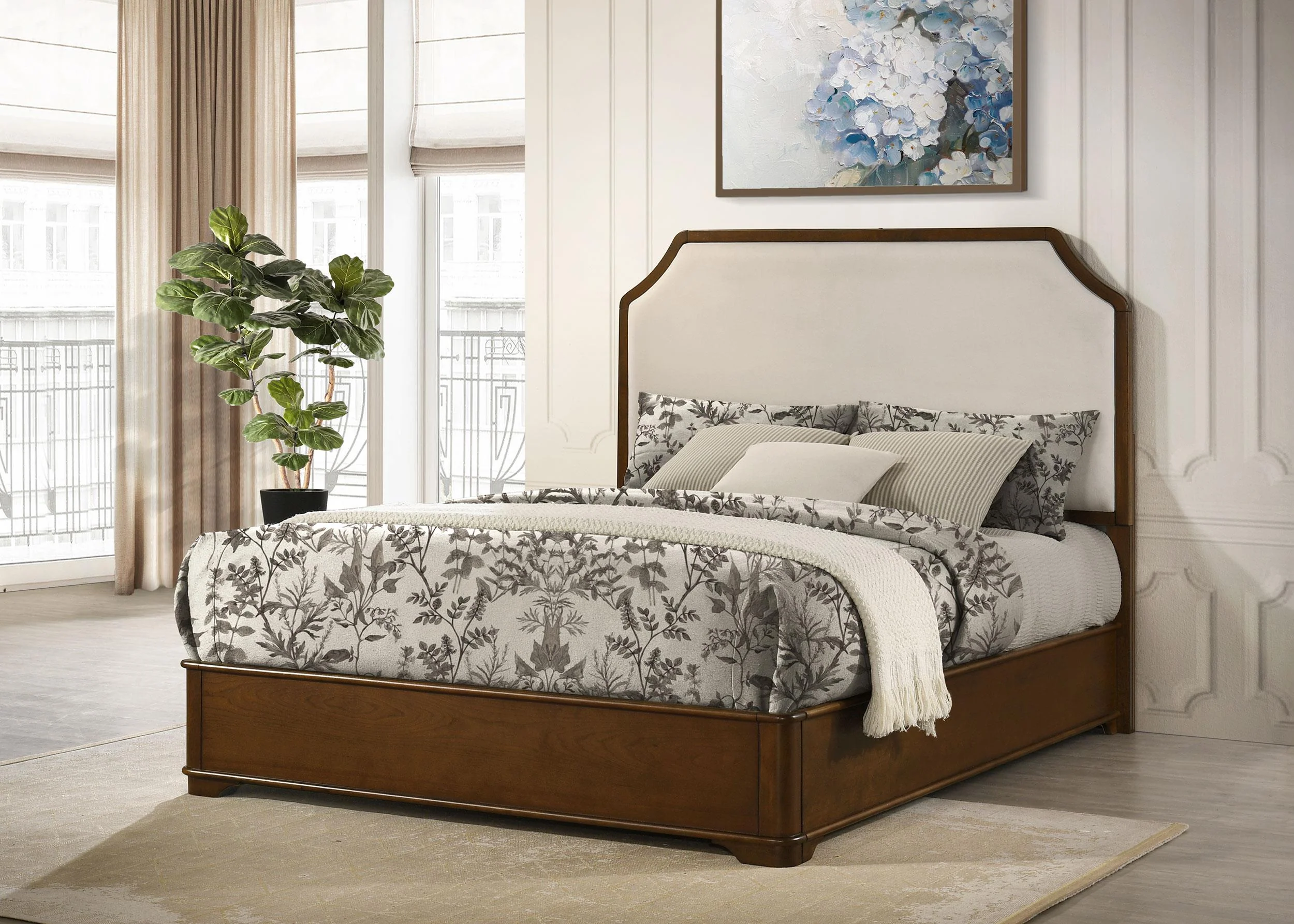 Garland 58-inch Eastern King Panel Bed Cream Brown Cherry - Image 2